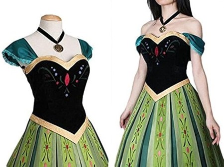 アナと雪の女王　アナ　青いドレス　コスプレ衣装